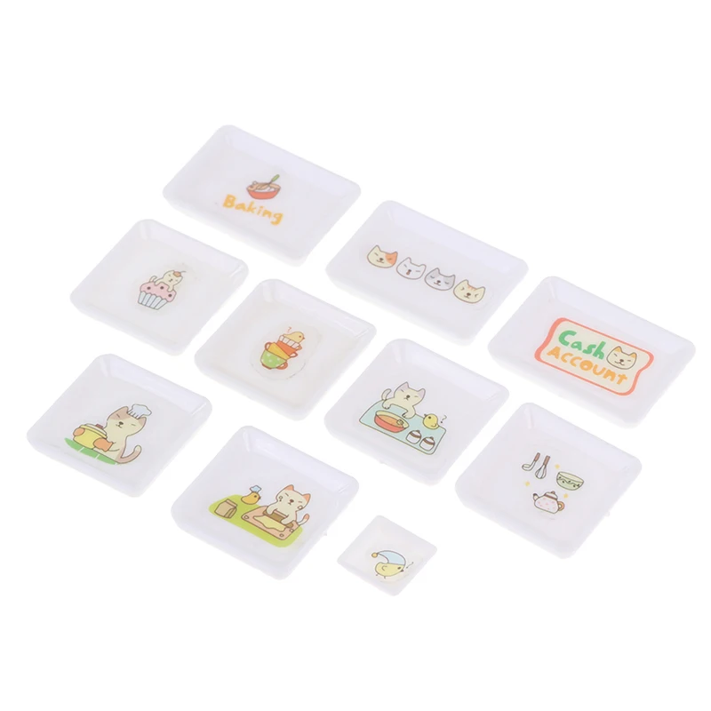 

1Pcs Durable Kitchen Toys Doll house Trays Plates Mini Food White Dishes Tableware Miniature Doll House Accessories