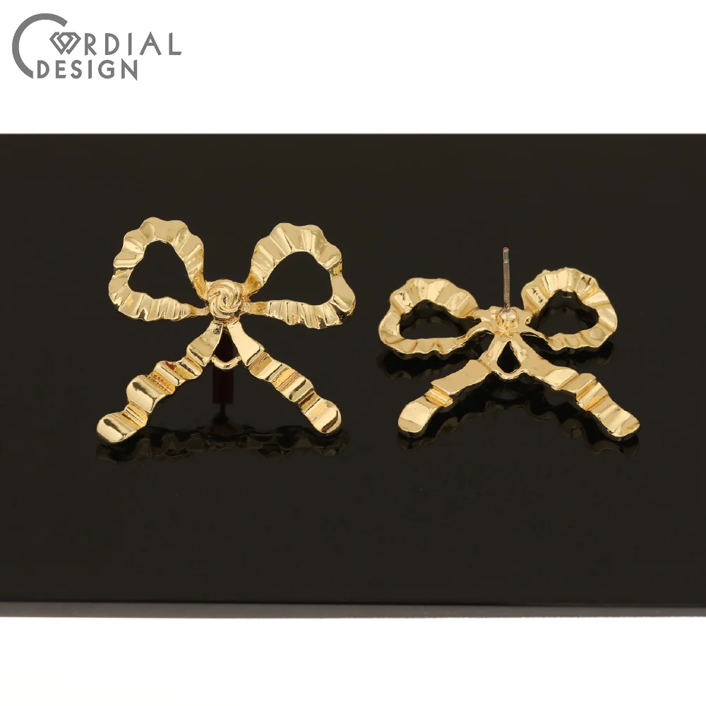 

Cordial Design 50Pcs 28*30MM Jewelry Accessories/DIY Making/Hand Made/Jewelry Findings & Components/Bowknot Shape/Earrings Stud