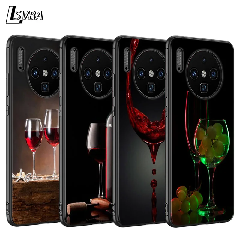 Для huawei mate 30 20 10 Pro Lite чехол красное вино стекло задняя оболочка для Y9 Y7 Y6 Y5 2019 2018