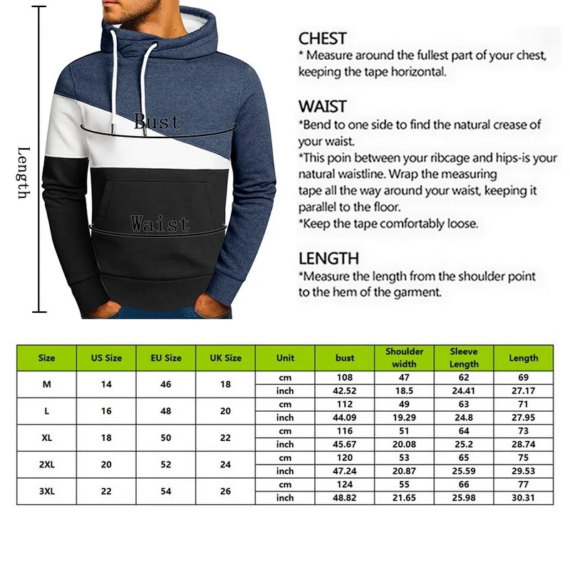 

Mens Hoodies Casual Slim Fit Patchwork Sweatshirt Hooded Mens Streetwear Hip Hop Hoodies Sportswear Tracksuits Clothing