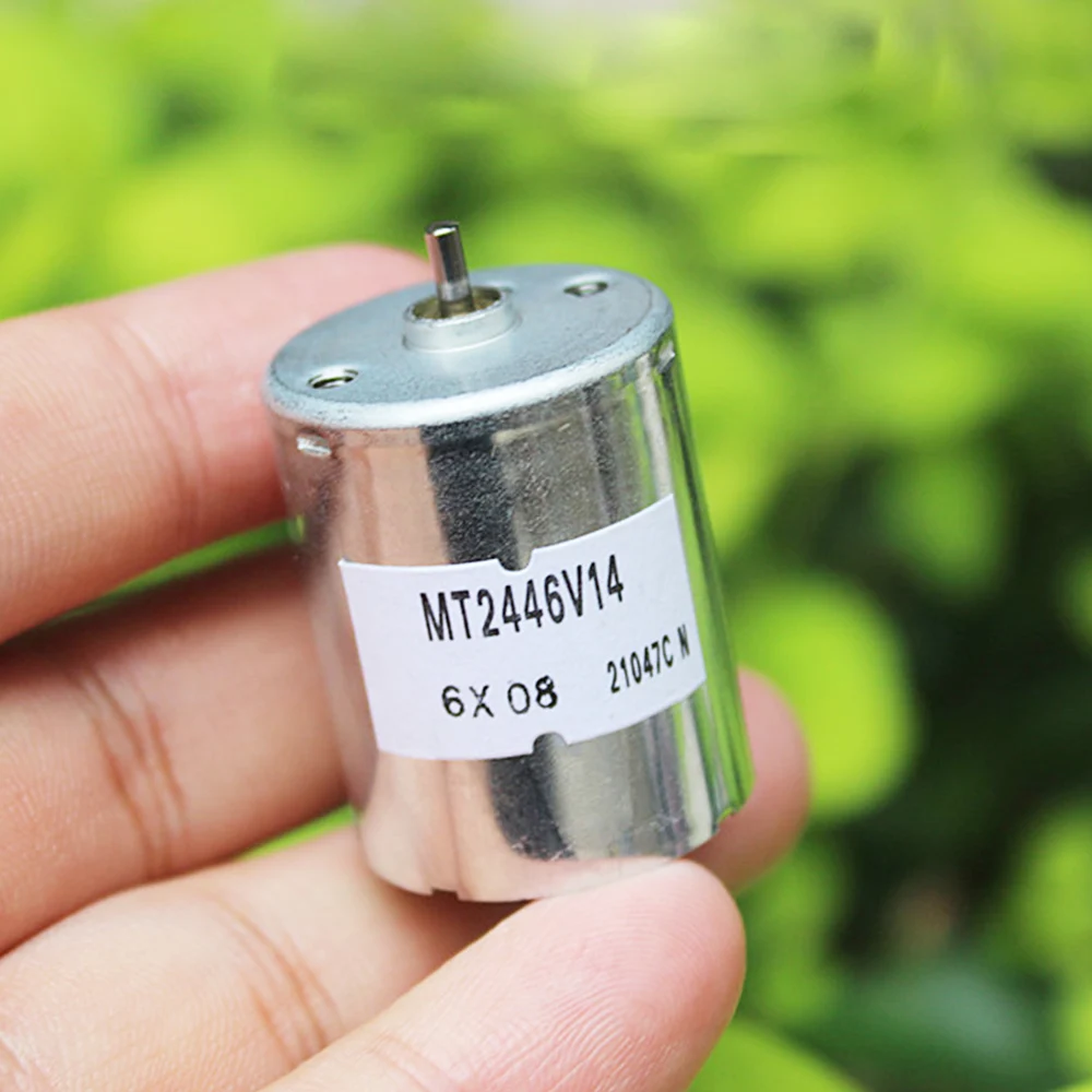 Мини-двигатель с редуктором постоянного тока 24 мм, Круглый двигатель с угольной щеткой, постоянный ток 12 В, 18 В, 24 В, 6400 об/мин, медленный бесшумный двигатель для хобби, модель электрической игрушки