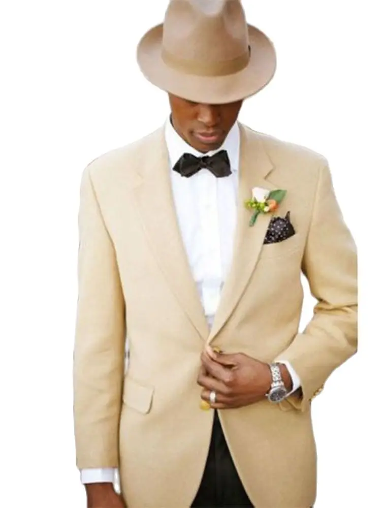 Мужские костюмы цвета шампанского приталенный мужской свадебный смокинг с