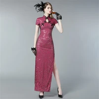 traditional chinese wedding dresses for women chinese style lace toast modified dress slim long cheongsam dress