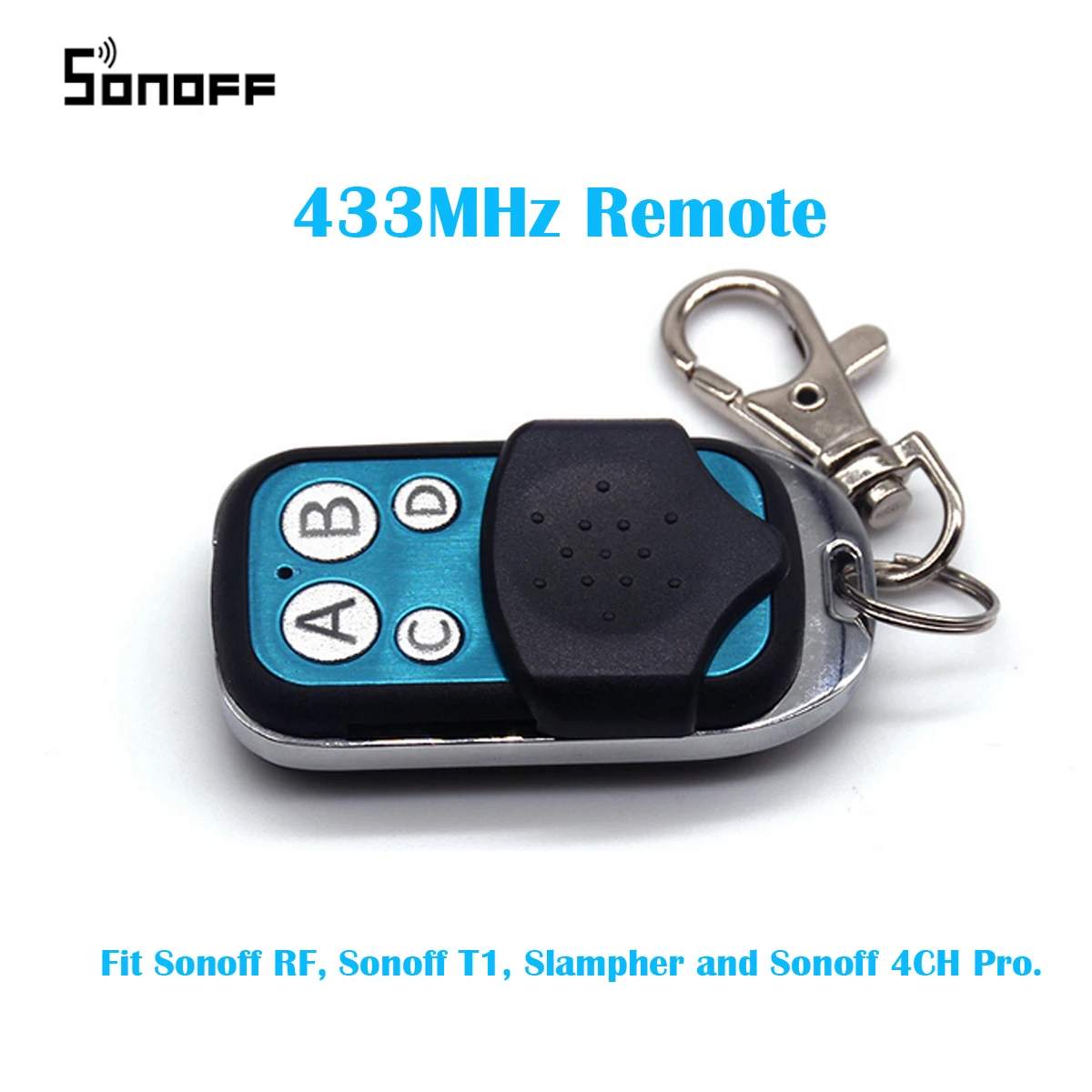

Sonoff, 433MHz, 4 canales de RF controlador remoto ABCD 4 botones para Sonoff RF Slampher inteligente 4CH Pro R2 T1 remoto clave