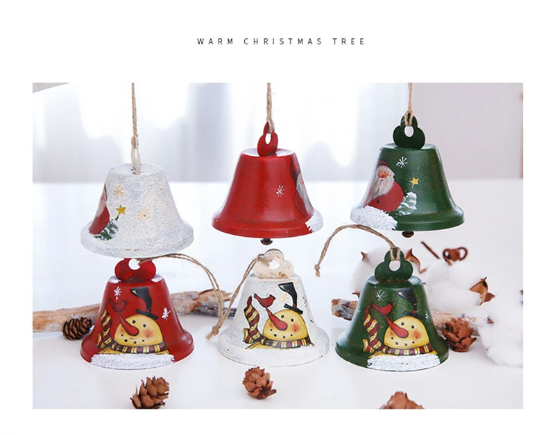 Новогодняя железная декоративная подвеска в виде большого колокольчика