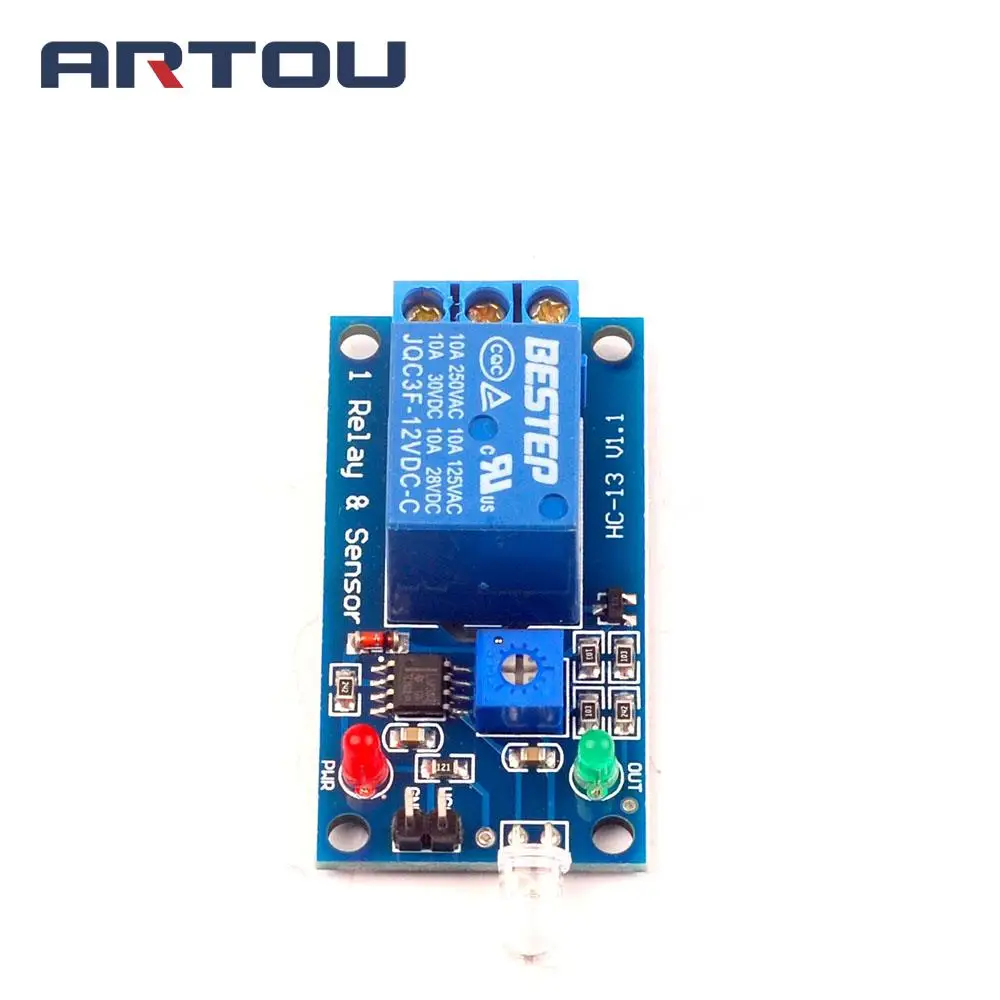 DC 12V 1 Channel 1CH Photodiode Sensor Module Optical Switch Light Detection Relay Control Board | Электронные компоненты и