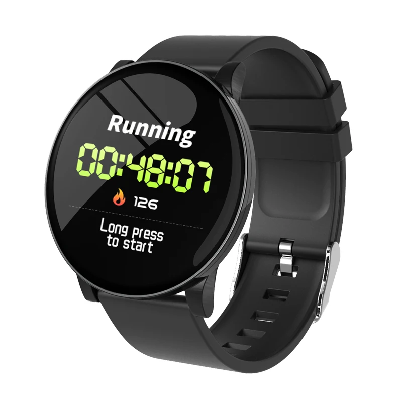 

Smartwatch fashion thin glass HD round screen sports pedometer heart rate blood pressure health monitoring W8 smart bracelet