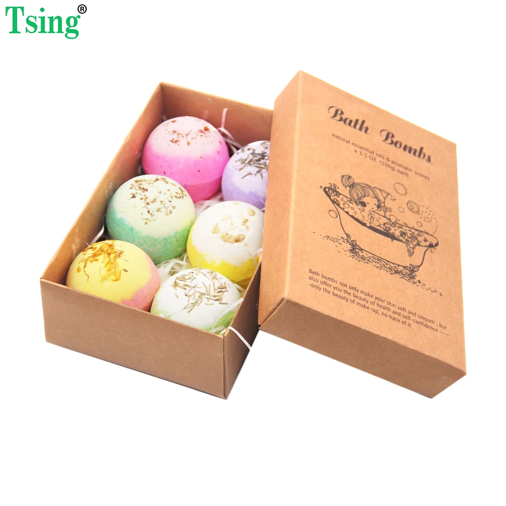 6X100g органические бомбы для ванны сушеные цветочные лепестки круглая морская