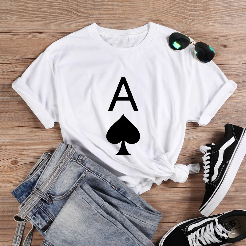 Женская футболка с короткими рукавами ONSEME хлопковая Футболка принтом игральных