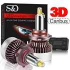 2 шт. 9012 светодиодный лампы для передних фар: 6-стронние Кубики-Hir2 светодиодный высокое Мощность 80 Вт 360 градусов освещения 20000LM супер яркий белый Conversion Kit 6000K