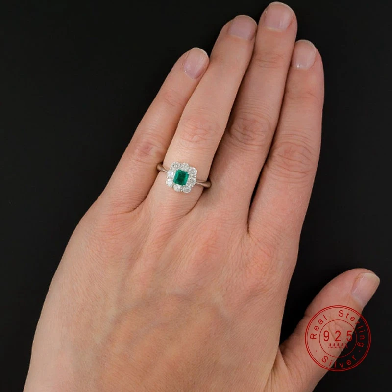 Женское Винтажное кольцо с зеленым кубическим цирконием обручальные кольца