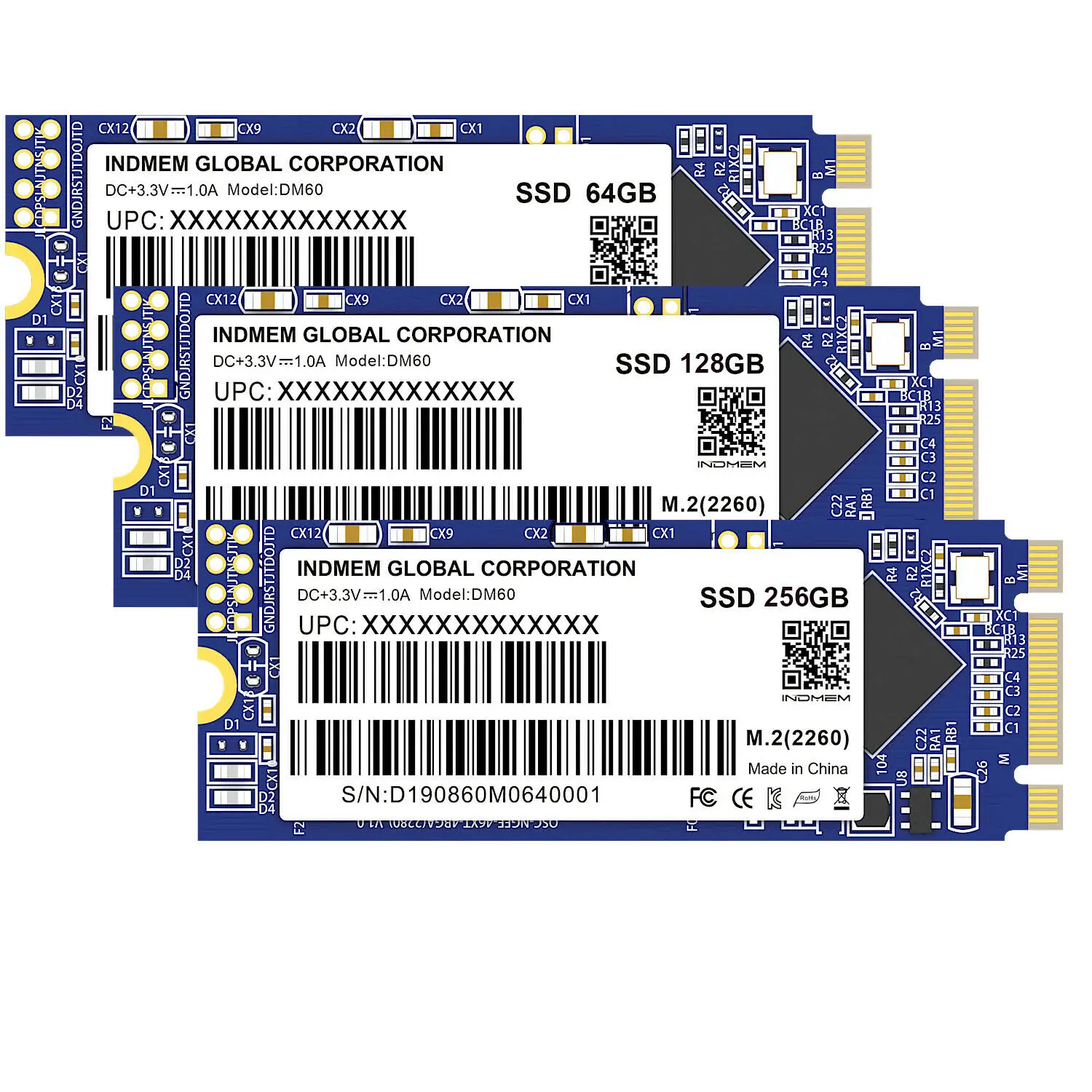 Твердотельный накопитель INDMEM MLC SSD M2 2260 256 ГБ/128 ГБ/64 ГБ M.2 твердотельный Sata HD