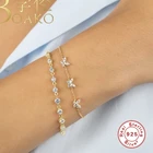 Браслет-бабочка BOAKO для женщин, цепочка из стерлингового серебра 925 пробы, ювелирный серебряный браслет