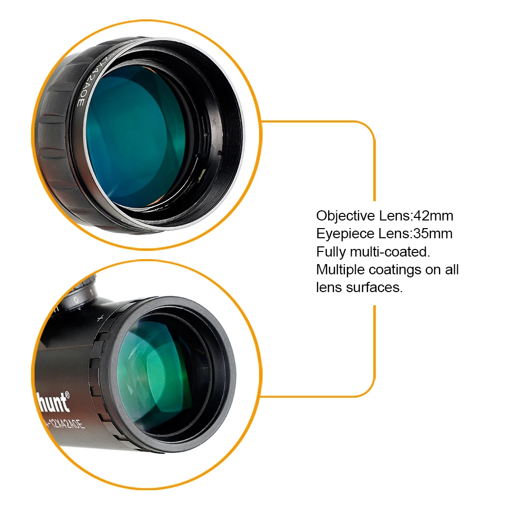 Охотничий прицел ohhunt SNR 4-12x42 AOE оптический с красной подсветкой и вытравленной