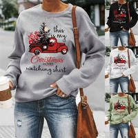 autumn and winter womens sports sweatshirt winter womens street this is my christmas print trolley christmas