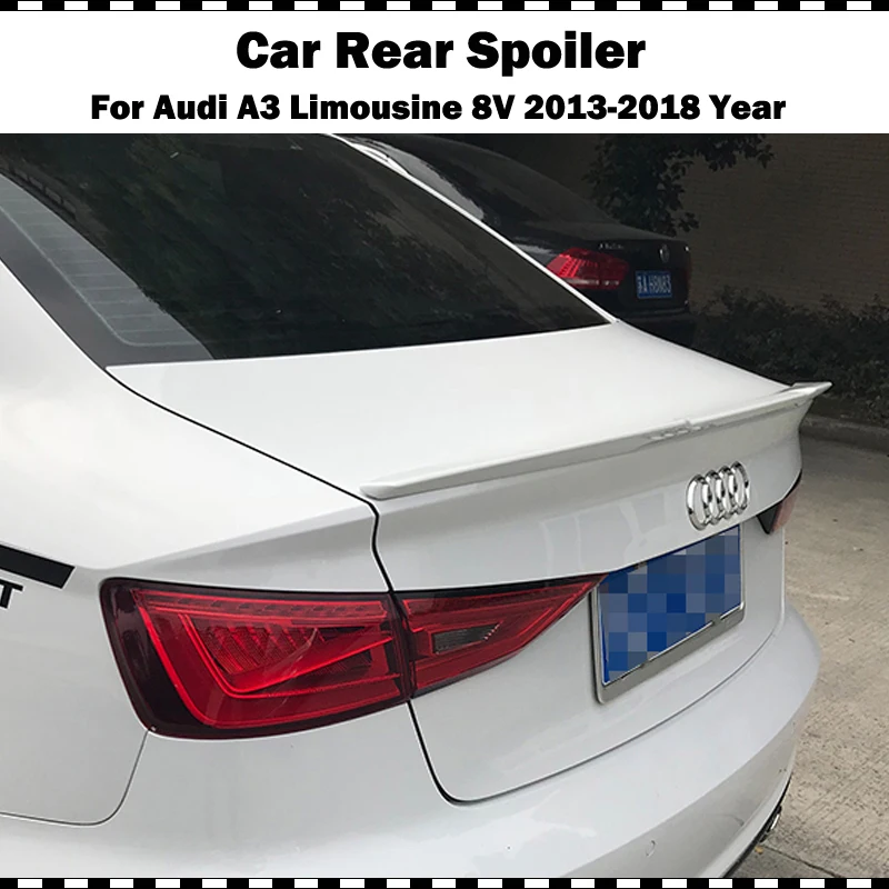 V стиль ABS пластик глянец Черный задний спойлер багажника для Audi A3 лимузин седан