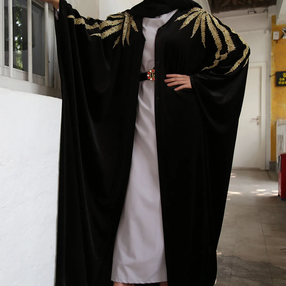 Velvet Abaya Kimono Terciopelo Mujer Hijab Muslim Dress Women Turkish Dresses Islam Clothing Saudi Caftan Dubai Kaftan Djellaba