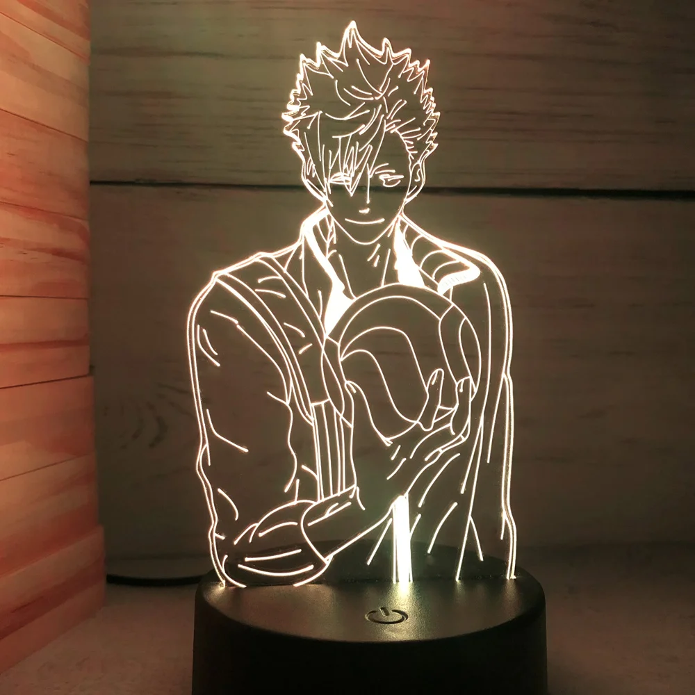 Светодиодная 3d-лампа Аниме Haikyuu Shoyo Hinata фигурка для детской спальни украшение