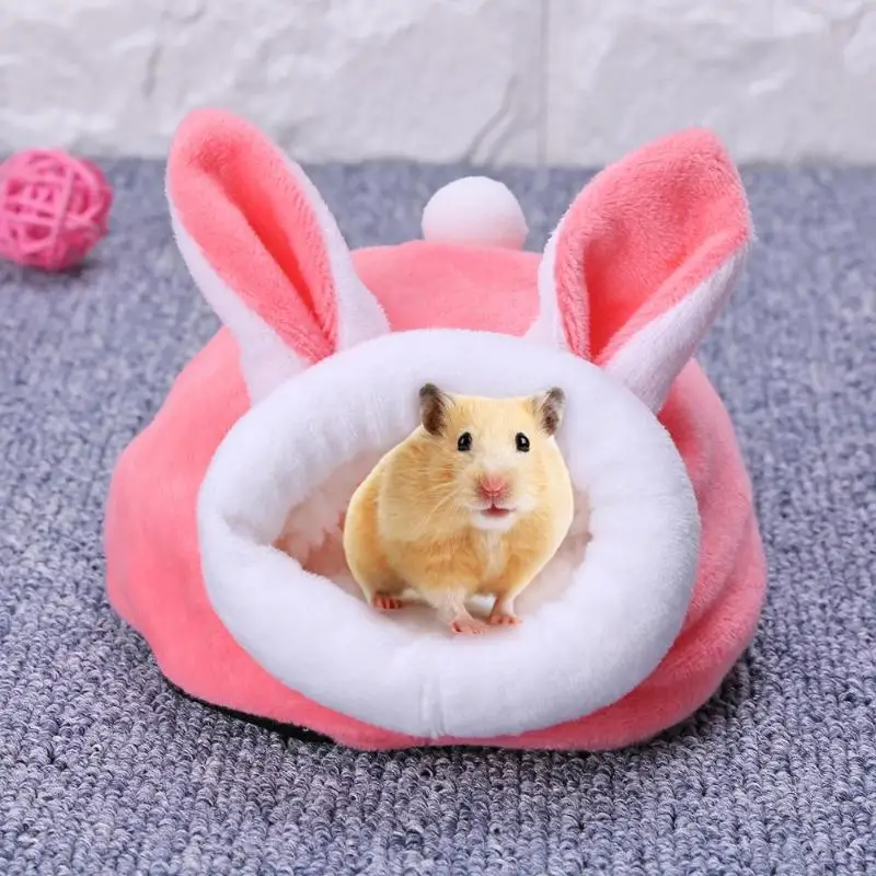 

Lovely Pet Cage For Hamster Pet Bed Mouse Cotton House Small Animal Nest Winter Warm Home Decoration Cute Cages Pet Products