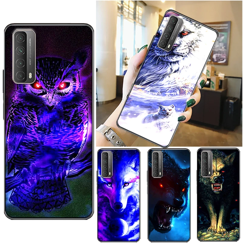 

Cool Wolf Lion Painted Phone Case For Huawei P40 P30 P20 Lite Pro Plus P Smart Z 2019 2021 Cases Soft TPU Coque Back Cover