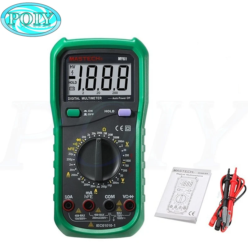 Профессиональный электрический ручной тестер MASTECH MY61 AC/DC цифровой мультиметр
