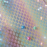 fish scale mermaid iridescent shiny laser fabric party wedding decor diy hair bow crafts material 50cmx145cm