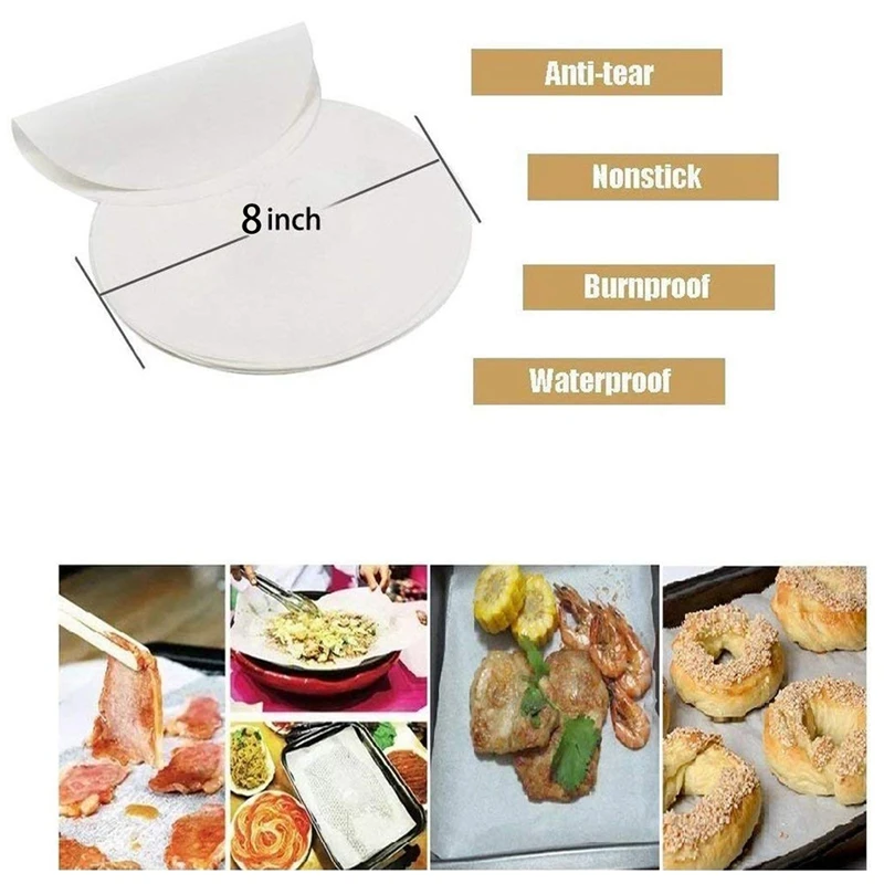 Parchment Paper Baking Circles - 8 Inch 200 Eco-Friendly Pack Liners for Round Cake Pans Circle Cheesecake Coo |