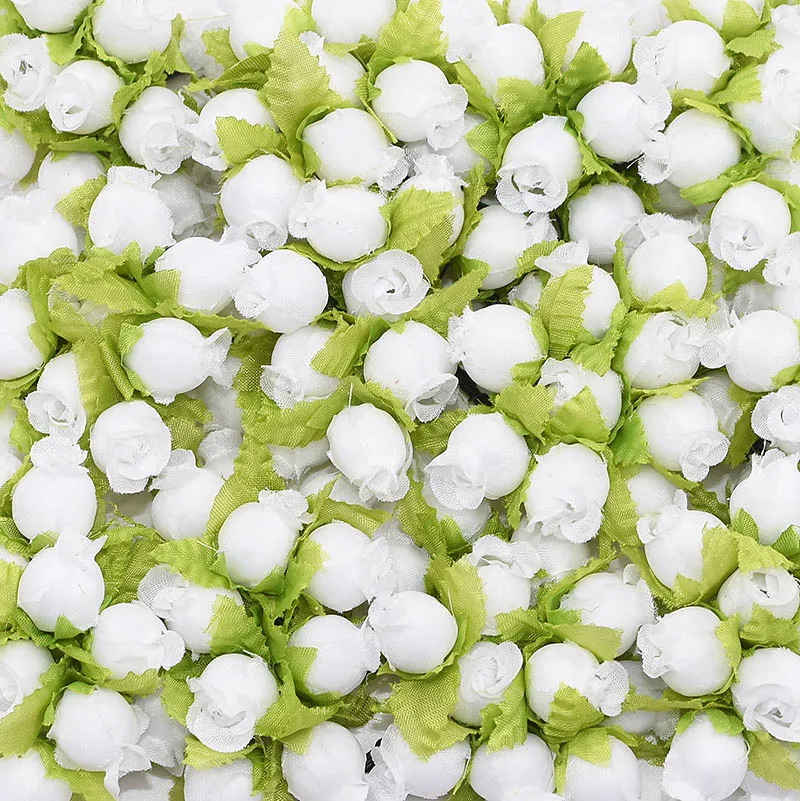 

72PCS Mini Artificial Flower Silk Rose Flower Bouquet for DIY Wreath Scrapbook Craft Fake Flowers Wedding Home Party Decorations