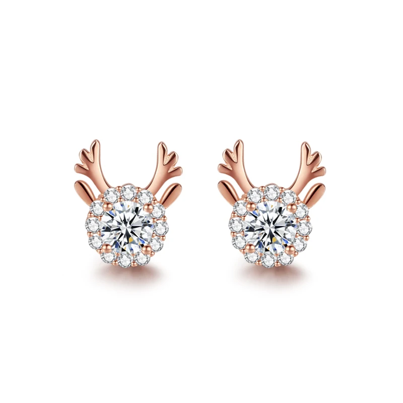 

1 Pair Women Fashion Christmas Antlers Earrings Girl Sparkling Crystal Rhinestone Wedding Party Earrings