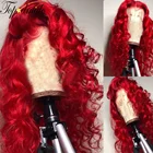 Topodmido 13x 6 красный цвет кружевной передний парик с детскими волосами 13x4 свободные волнистые бразильские волосы Remy кружевные передние человеческие волосы парики для женщин