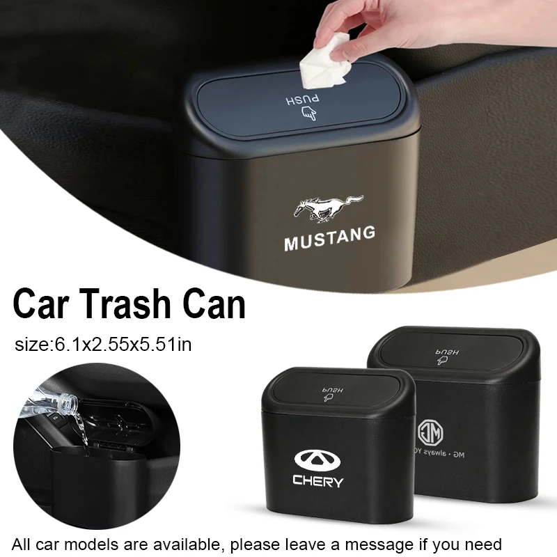 

Car Trash Can Wastebasket Trash Can with Lid For Tesla model 3 model X Y style Roadster Accessories Car Styling car decoration