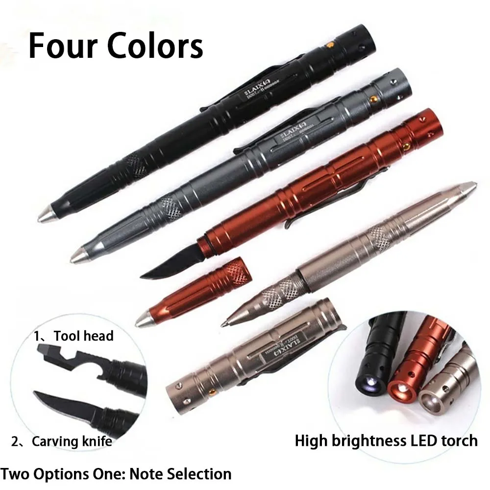 Портативная тактическая ручка фонарик открывалка для бутылок аварийный