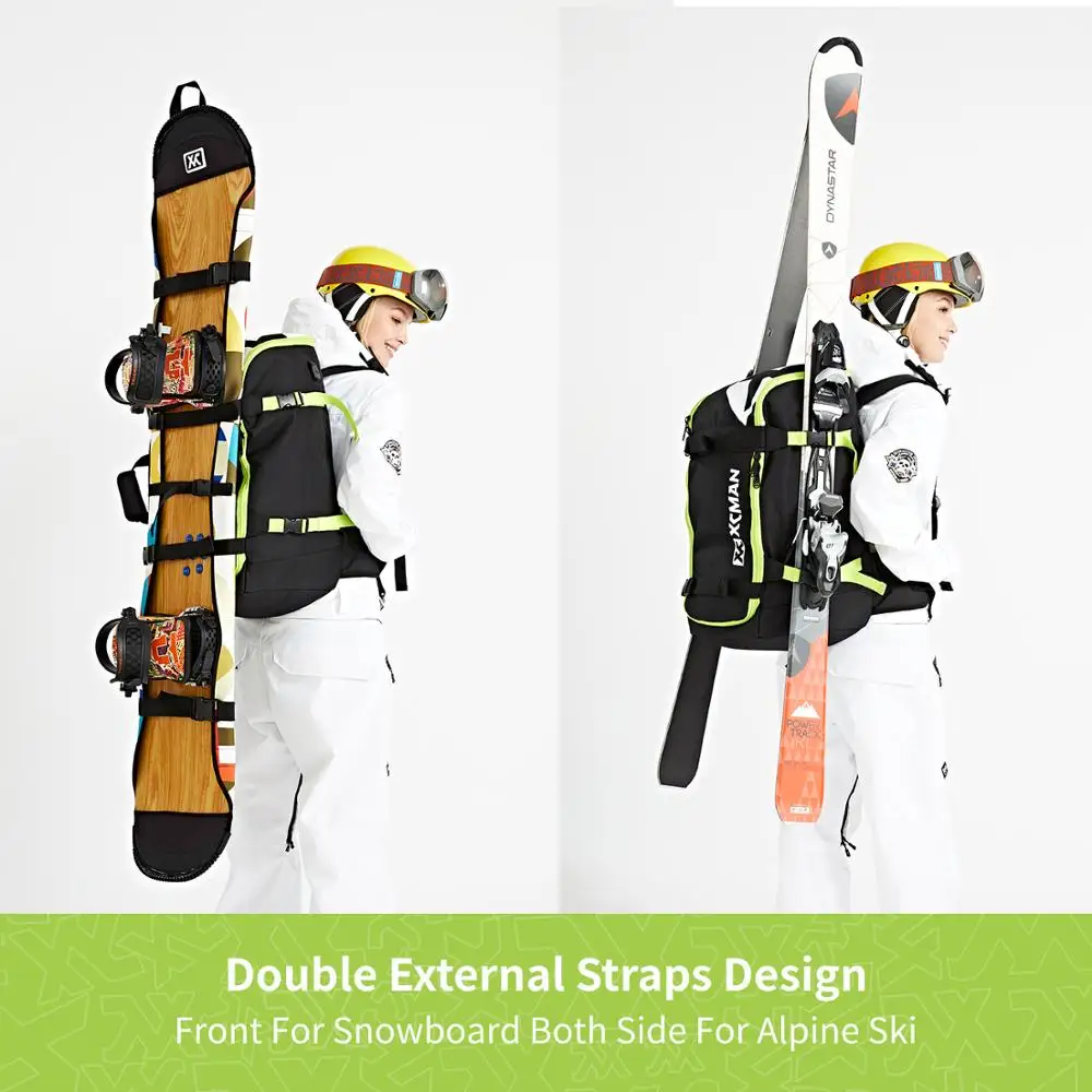 XCMAN Ski Snowboard Backpack Bag for Flying Air Travel Stores Helmet,USB Charging Port 50L
