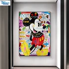 Граффити Микки Маус плакаты и принты Disney Аниме Красочные стены Искусство Рисунок для детей Спальня Гостиная Декор