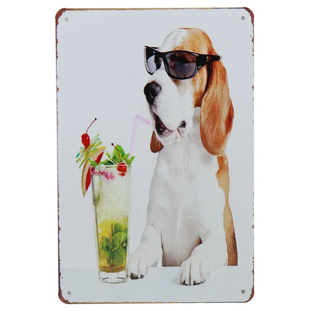 Оловянная надпись в виде милой собаки винтажный милый металлический постер