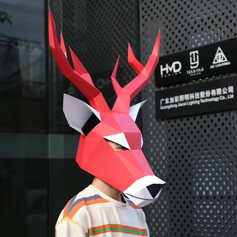 Картонная модель рождественской маски Санта-Клауса 3D картонные художественные