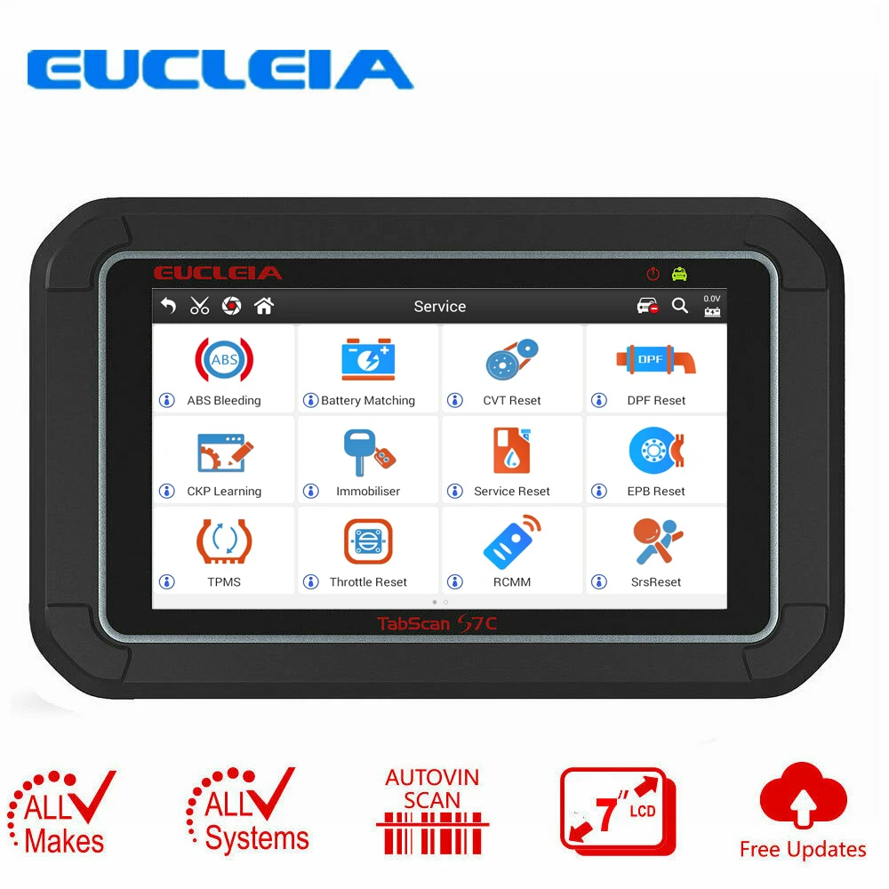 

EUCLEIA S7C OBD2 Scanner Professional BMS IMMO TPMS Oil Reset With Russian OBD2 Automotivo Car Diagnostic Scanner Tools