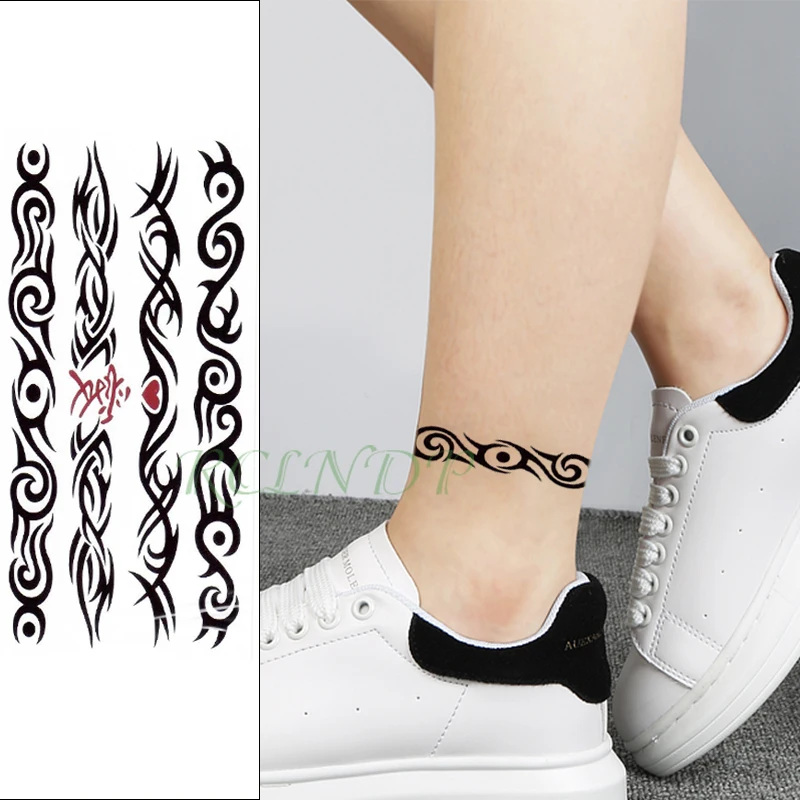 Водостойкая Временная тату-наклейка китайская любовь сердце тотем браслет