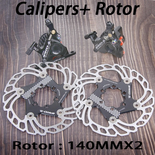 Black set 140mm x2 Дорожная гидравлическая система дисковых тормозов с плоским креплением, Штангенциркули с 140 мм дисками, роторные велосипедные двусторонние механические тросы, хомуты для дорожных тормозов - Цвет: Black set 140mm x2