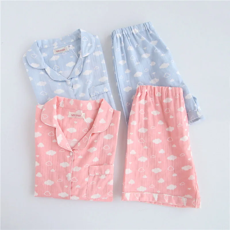 Женский костюм с шортами и коротким рукавом из хлопка | Женская одежда