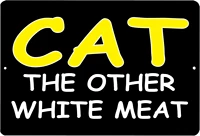 metal tin sign wall decor man cave bar cat the other white meat gross rude