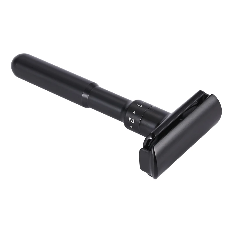 Черный регулируемый безопасный бритвенный станок с двумя краями для мужчин