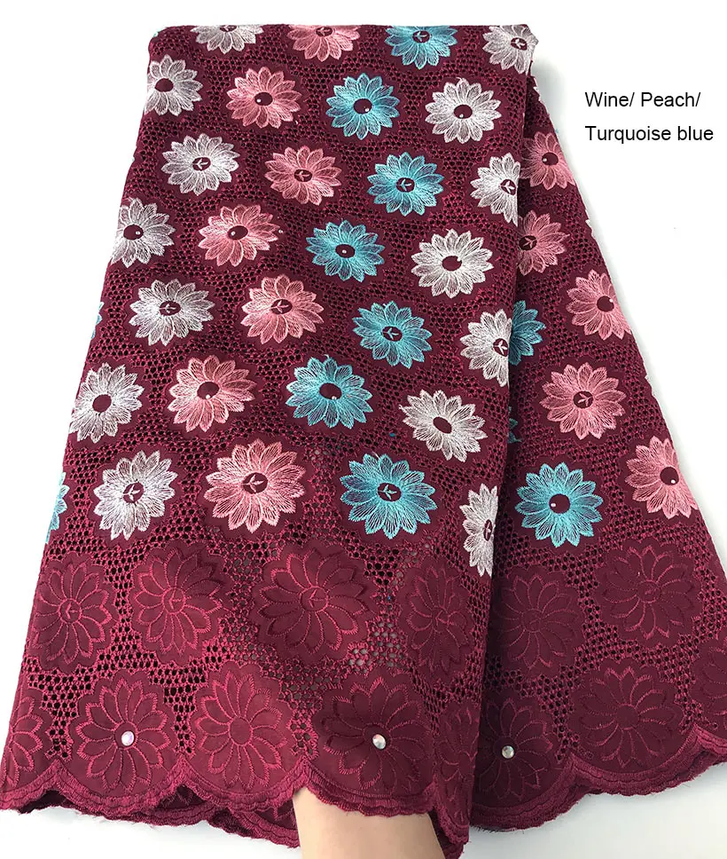 Африканская швейцарская кружевная вуаль нигерийский хлопок 100% швейная ткань