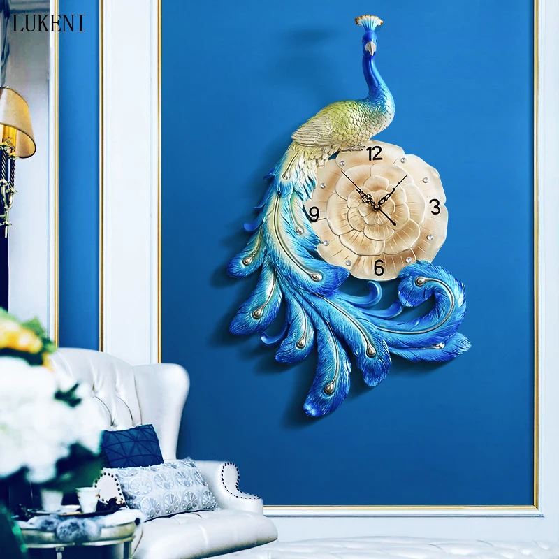 Настенные часы Павлин американский дом гостиная украшение для ресторана отеля