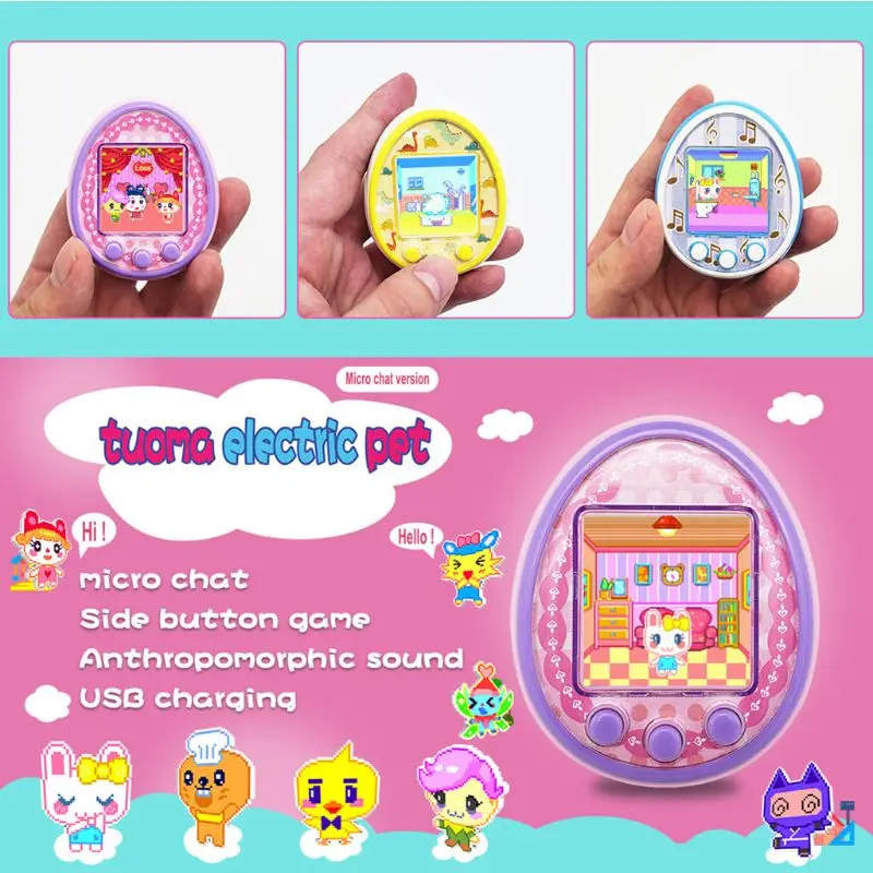 Mini Electronic Pets Toys 8 in 1 Virtual Cyber USB Charging Micro Chat Pet Toy for Kids Adults Gift Wholesale Dropshipping | Игрушки и