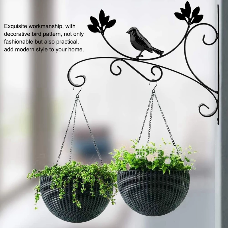 

Hanging Basket Brackets Wall Lanterns Plant Hooks Straight Bird Feeder Hanger with Screws