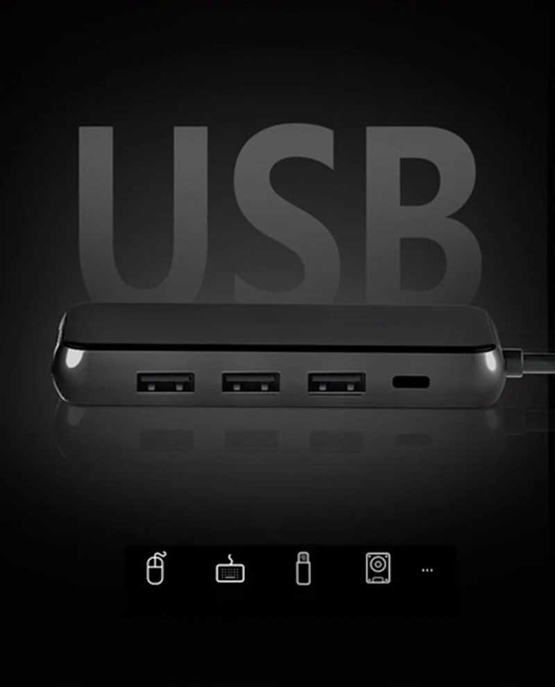 USB C док-станция для ноутбука USB 3,0 HDMI RJ45 PD SD/TF USB концентратор для ноутбука Macbook Pro hp DELL поверхность lenovo samsung док-станция