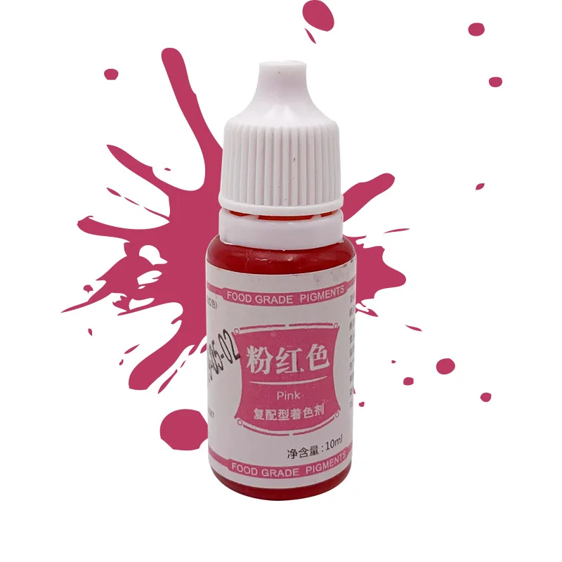 Pink 10 мл пищевой краситель Макарон/мороженое съедобный пигмент для кекса, торта, помадки, пищевые красители, инструмент для выпечки кондитерских изделий, безопасный - Цвет: Pink