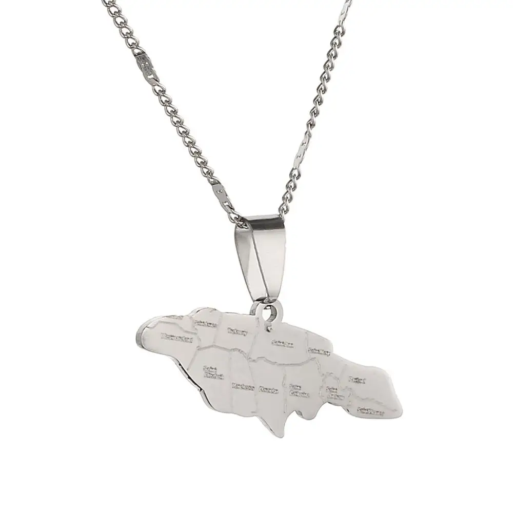 Медальоны с картой из нержавеющей стали Ямайка ювелирные изделия ямайская карта