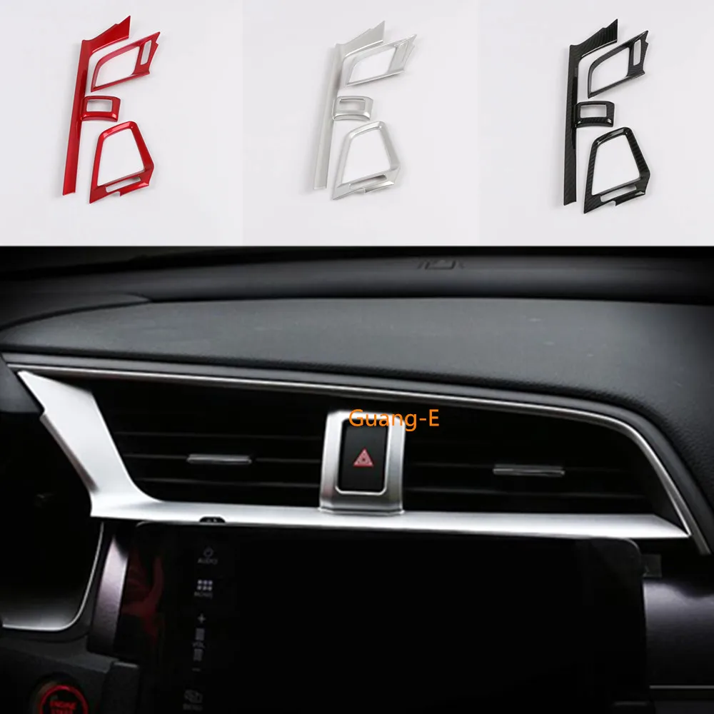 

Для Honda civic 10th sedan 2016 2017 2018 2019 Автомобильная ABS хромированная отделка Передняя Левая Правая средняя вентиляционная вытяжка для кондициониров...